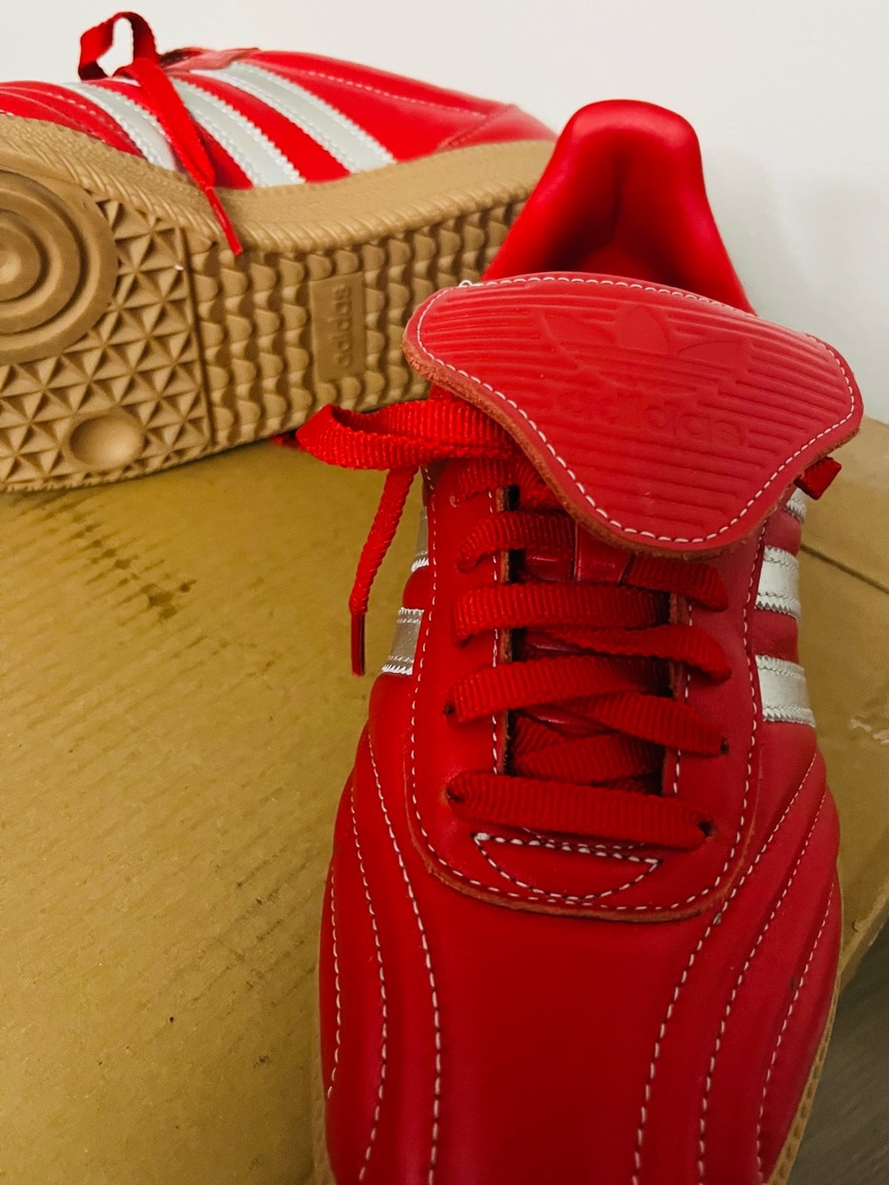 Adidas Women’s Samba Sneakers - Red/Silver - Picture 3 of 8